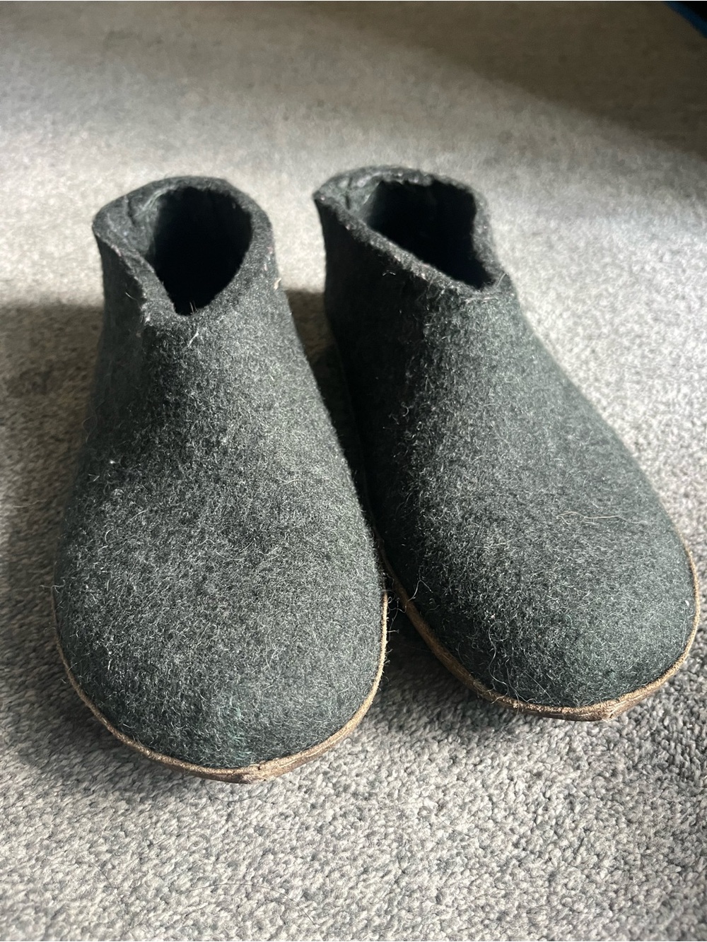 Glerups Women's Dark Green wool Slip-On Clog Slippers - Picture 4 of 4